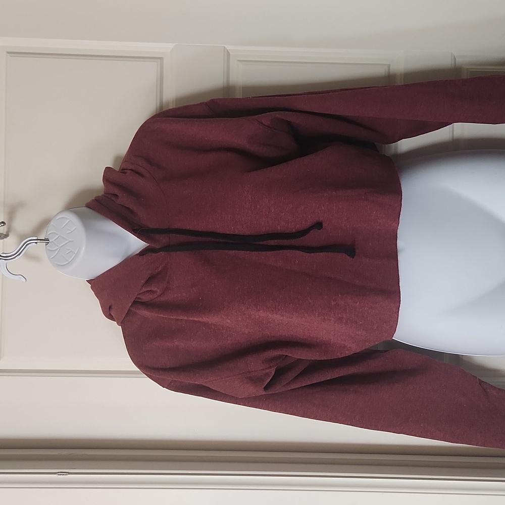 Over The limit Apparel Raw Hem Crop Hoodie